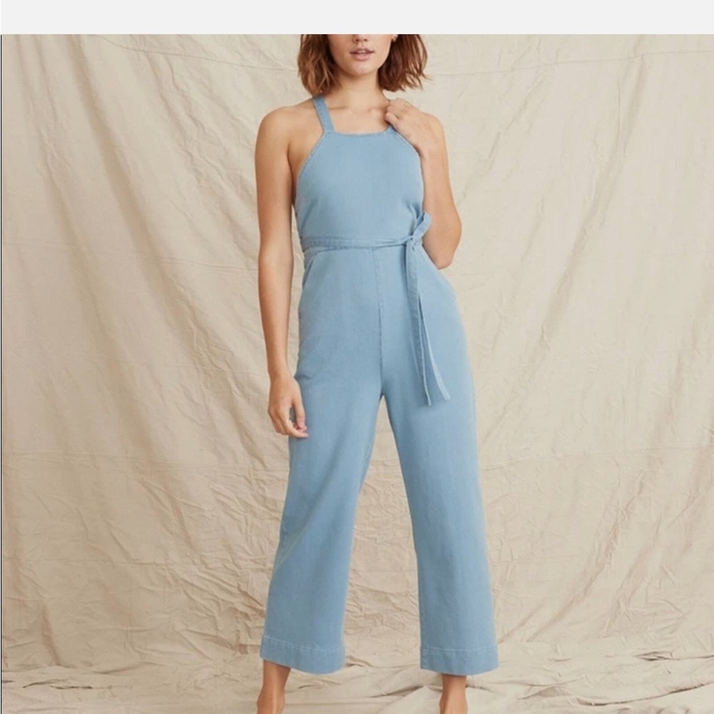 Marine Layer Sky Blue Halter Jumpsuit